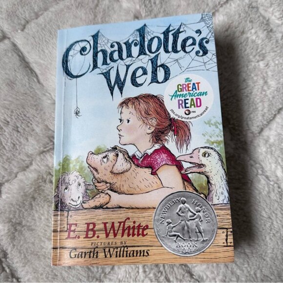 Out Of Print | Charlotte's Web Blue Short Sleeve Tee + Book | Size 6 - Picture 5 of 13